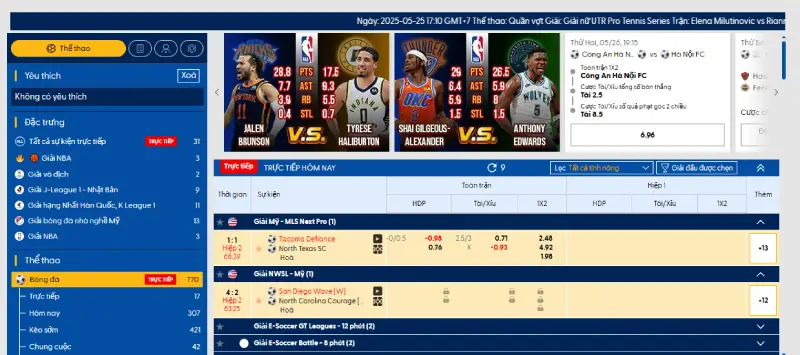 Đa dạng kèo thể thao tại 888SLOT