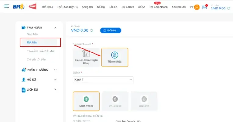 Rút tiền 888SLOT mã hóa